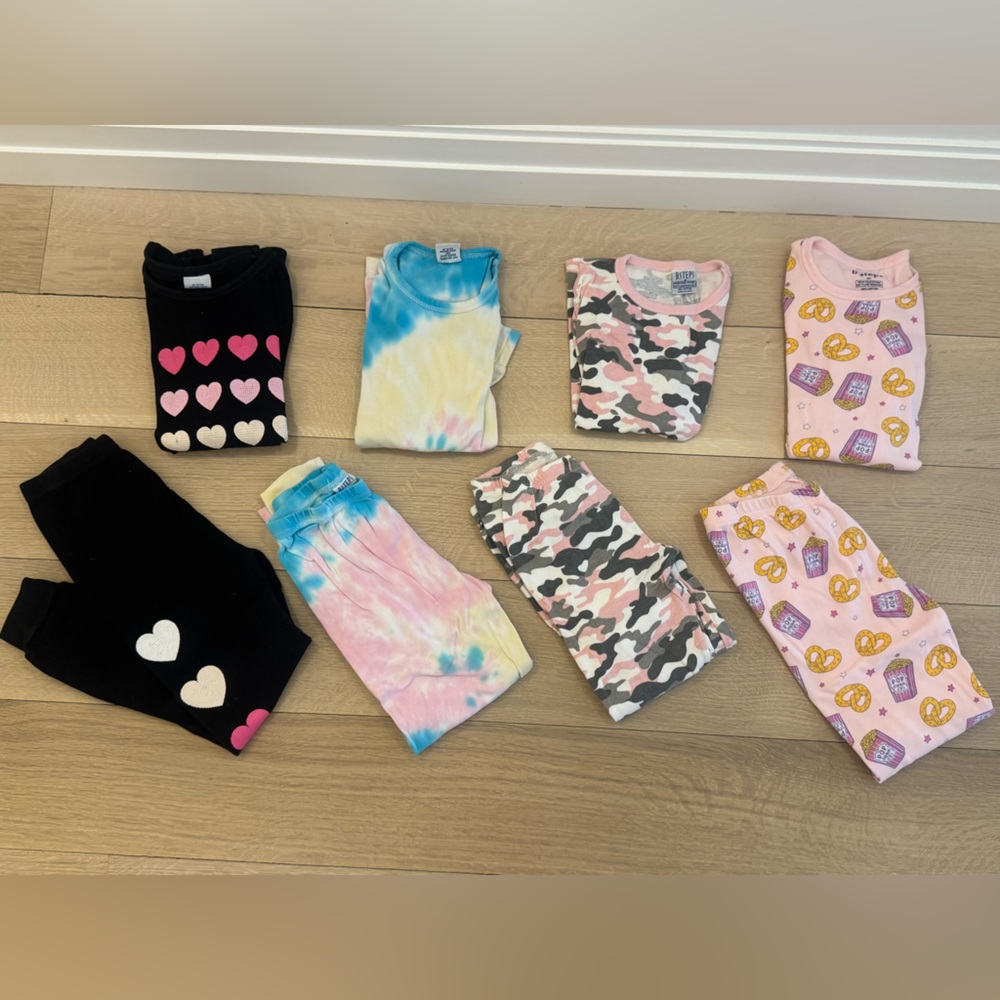 BSTEPS Baby Steps 4 Pairs of Girls Pajamas PJ Sets - Size 6 Years